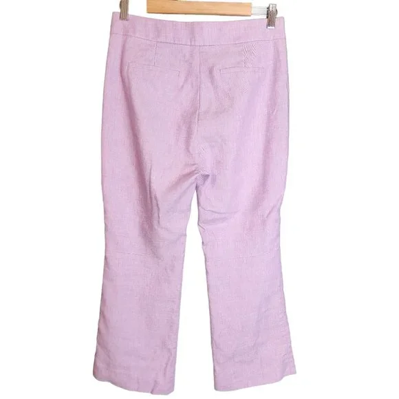 J. Crew Hayden Kickout Crop Pant Stretch Linen Lilac Size 6 - Picture 6 of 12